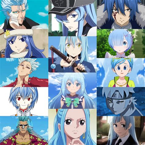 blue hair anime characters